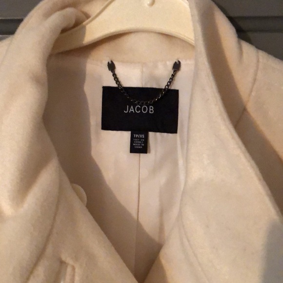 Jacob Wool Pea Coat in Ivory XS - Picture 2 of 3